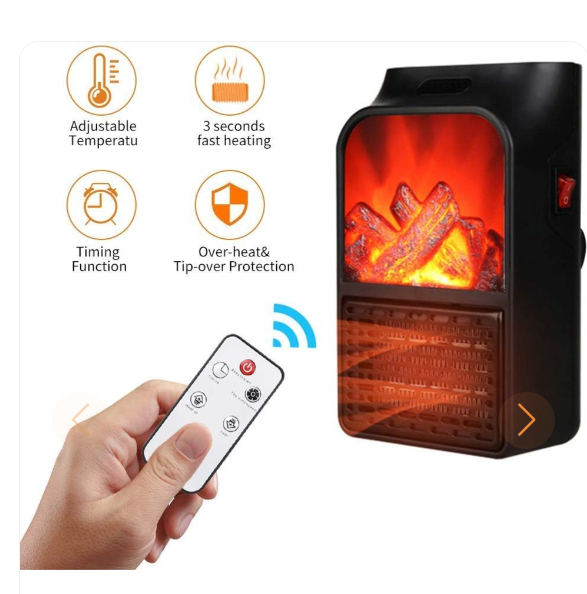 Flame Heater: Chimenea Eléctrica Compacta con Control Remoto y Calor Instantáneo