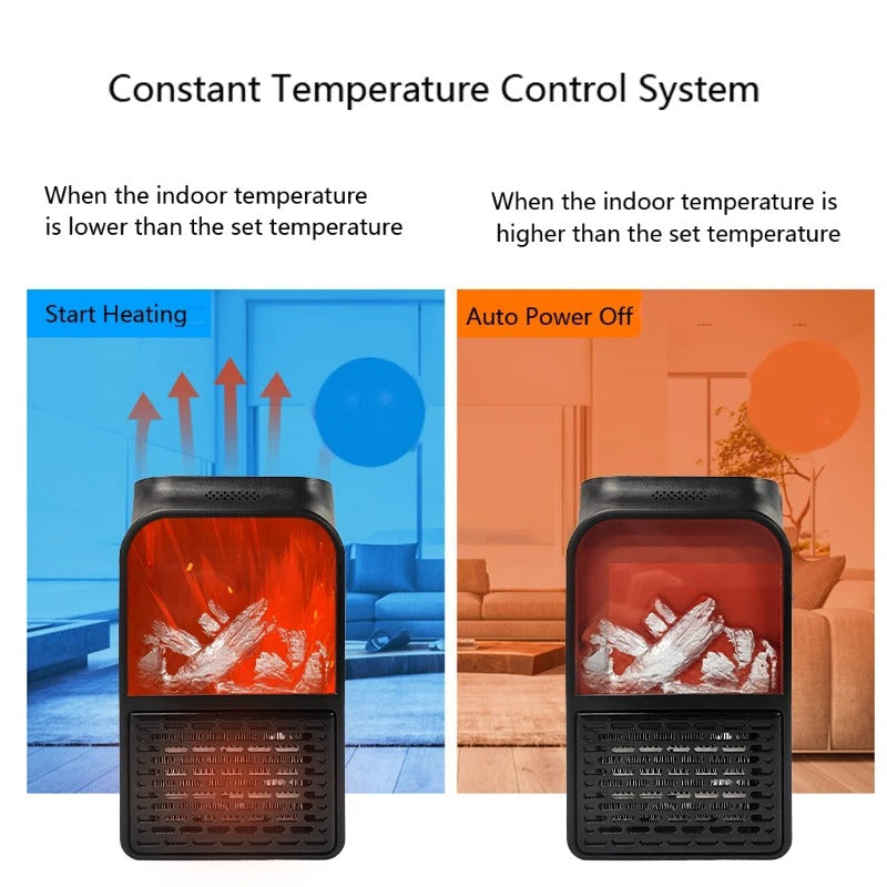 Flame Heater: Chimenea Eléctrica Compacta con Control Remoto y Calor Instantáneo