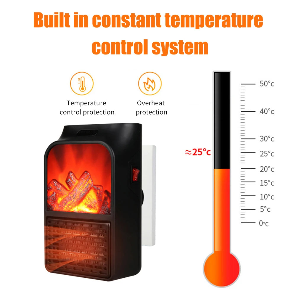 Flame Heater: Chimenea Eléctrica Compacta con Control Remoto y Calor Instantáneo